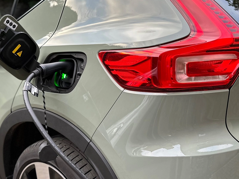 Electric Vehicle Charger Plugged Into A Volvo XC40